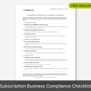 Free download - Subscription Compliance Checklist