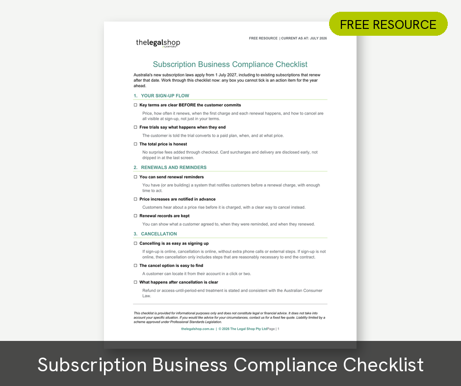 Free Subscription Compliance Checklist Free download - Subscription Compliance Checklist